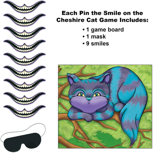 Beistle Pin The Smile On The Cheshire Cat Games, 6-Pack Alice in Wonderland-Themed Party Poster Set