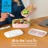 Bentgo Classic - Adult Bento Box, Stackable 3-Compartment Lunch Box with Removable Utensil Set, BPA-Free (Blush Marble)