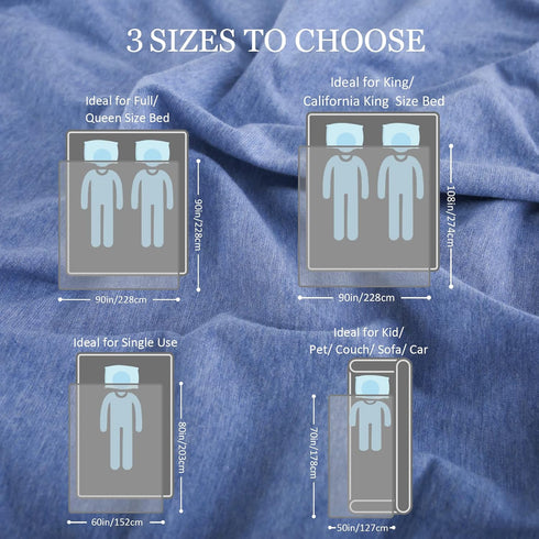 CHOSHOME Cooling Blanket for Hot Sleepers, Lightweight Summer Cold Thin Blanket for Sleeping, Queen Size, Blue