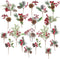 Crafare 20 Pack Artificial Christmas Tree Picks - Assorted Red Berry Pine Picks Spray with Pinecones, Holiday Décor