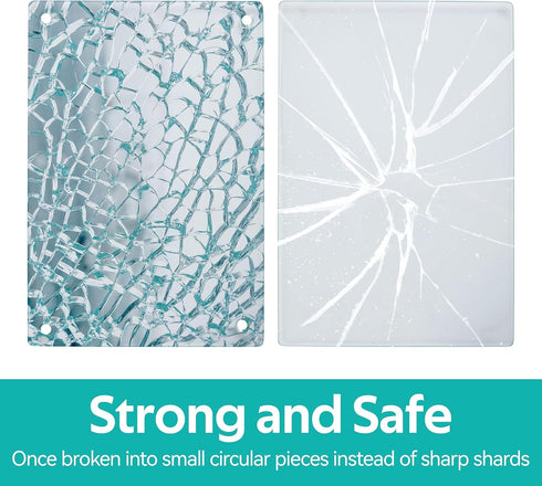Murrey Home Glass Cutting Board for Kitchen Counter - Tempered Glass Chopping Board, Dishwasher Safe, Small Clear Tray,