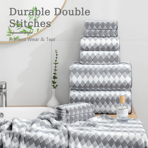 Set 4Pack-35x70 Towel,600GSM Set Bath Towel Gray Ultra Soft Microfibers Bathroom Towel Extra Large Plush Bath Sheet