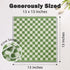 12 Pack 13x13 Inches, Jacquotha Wash Cloths Super Soft (Green Checkered), Wash Clothes Cotton Face Cloths for Washing