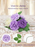 N&T NIETING 25pcs Artificial Flowers Rose with Stems for DIY Wedding Bouquets & Home Decoration, Series Purple
