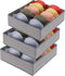 Bra Storage Drawers Organizer for Clothing, Foldable Storage Cube Bins for Bra, Socks, Underwear, 3 Pack (Grey)