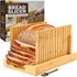 Bread Slicer for Homemade Bread - Bambuesi Upgraded Adjustable Bamboo Bread Cutter Board, Foldable Slicing Guide