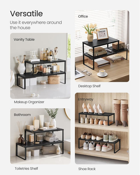 Countertop UKCS007B01 SONGMICS Spice Rack, Expandable Kitchen Shelf, Small Cupboard Organizer, Metal, Space-Saving