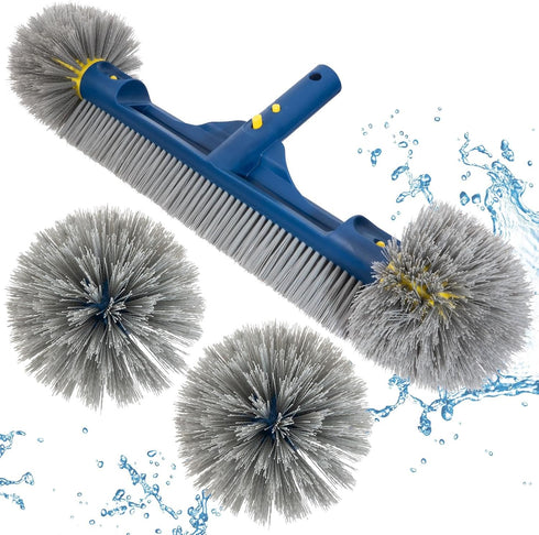 POOLAZA 18 & 20 Pool Brushes with Round Ends, Detachable Pool Brushes