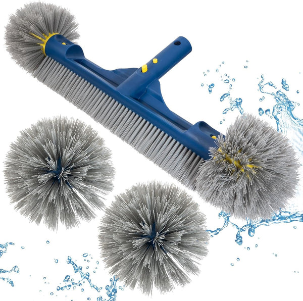 POOLAZA 18 & 20 Pool Brushes with Round Ends, Detachable Pool Brushes