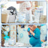 51 Teling Pieces Diaper Raffle Tickets with Card Box Baby Shower Decorations Baby Shower Holder Box for Girl Boy Diaper