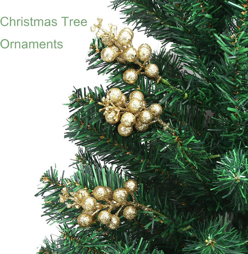 Stems,20Pcs 7.8 Inch DIYASY Champagne Glitter Berry Artificial Xmas Picks and Sprays Christmas Tree Filler Branches