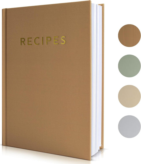 ZICOTO Aesthetic Blank Recipe Book with Waterproof Cover - Perfect Notebook to Organize Your Recipes
