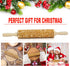 Wooden Engraved Rolling Pin - Christmas Snowflake Designs for Baking Cookies and Decor