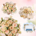 Luyue 8 Packs Peonies Artificial Flowers - Vintage Faux Peony Bouquet for Table Centerpiece