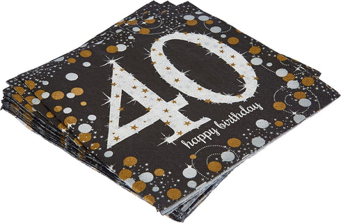 Sparkling Celebration Multicolor Paper Napkins, 40 Luncheon, 6.5" x 6.5", Pack of 16