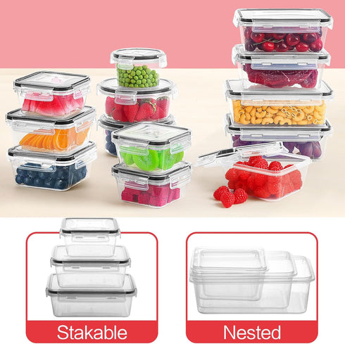 Skroam 36 Pack Food Storage Containers, 18 Airtight Kitchen Storage & Lids, BPA-Free Meal Prep with Labels