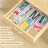 Desk Drawer Organizer Tray, 4 PCS Plastic Office Organizer Set with Non-Slip Silicone Pads, White