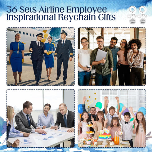 Tondiamo Flight Attendant Gifts Bulk Airplane Keychain with Thank You Cards for Travel Adventure Party Favor Holiday