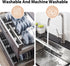 Adjustable Rolling Pin with Thickness Rings - Non Stick Stainless Steel Dough Roller Pin for Baking (Grey, 15.8'')