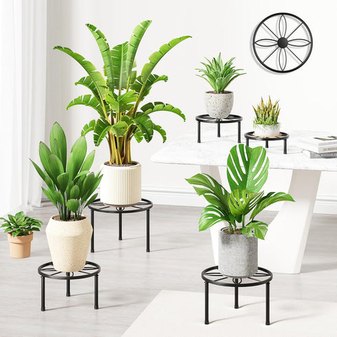 NQW 5 Pack Metal Plant Stand Indoor Outdoor,Indoor Plant Stands for Patio Rustproof,Heavy Duty Flower Pot Stands