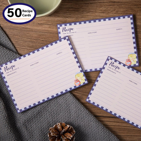 Recipe Cards 4x6 Inch, Cut Thicken Card Stock Double Sided Recipe Cards, 50-Pack (Seasoning) by COFICE