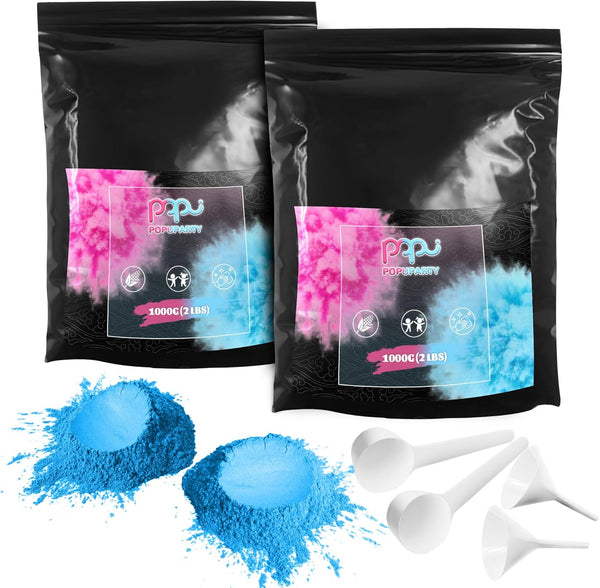 POPUPARTY 2 Pack Black-out Gender Reveal Powder- 4 lbs Blue Powder Perfect