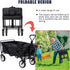 360 Collapsible Wagon Foldable Heavy Duty Steel Utility Outdoor Beach with Big Wheels for Sand, Garden Cart Grocery