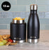 MIRA 12 oz Insulated Water Bottle - Slim Stainless Steel Cola Shape Thermos - Double Wall Hot & Cold Flask (Black)