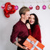 12 Pieces Valentine's Day Hanging Ball Ornaments, Heart Glitter Balls for Party and Wedding Decorations