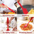 Silicone Spatula Set of 7, P&P CHEF Heat-Resistant Rubber Utensils for Non-Stick Cooking, Baking, Mixing, Red