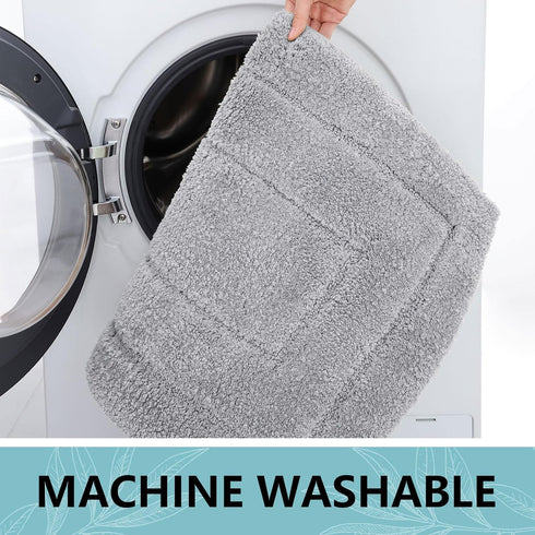 Buganda Bathroom Rugs, 24" x 16", Soft Microfiber Non-Slip Shaggy Bath Carpet, Machine Wash Dry
