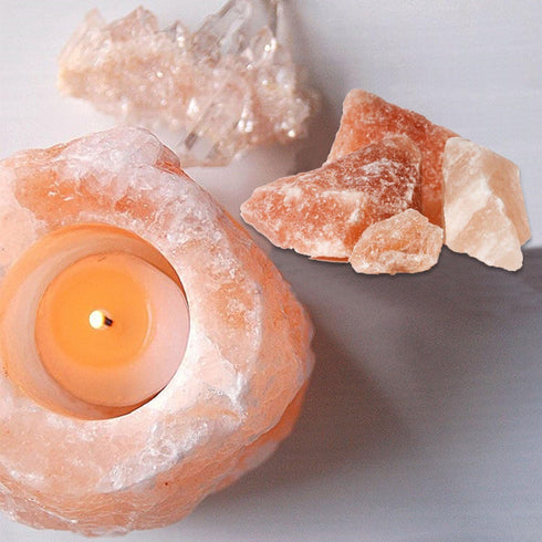 Himalayan Glow Hand Carved Himalayan Salt Candle Holders - Home Decor Night Light