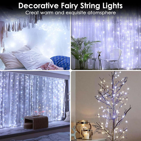4-Pack 16FT 50 Fairy Lights Battery Operated with Timer, Waterproof LED String Lights Indoor Outdoor, Cuttable Starry