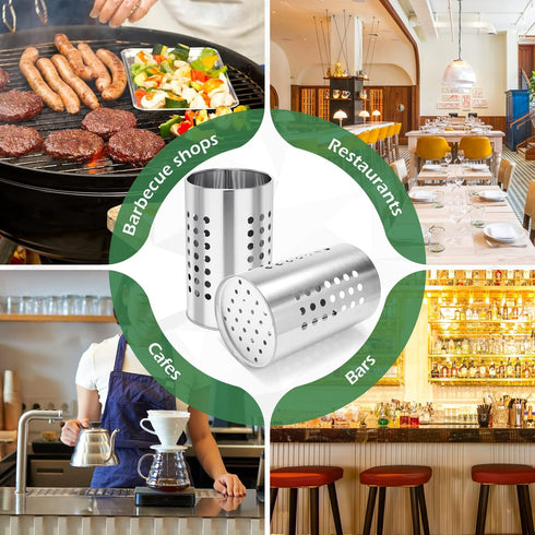 EORTA Stainless Steel Kitchen Utensil Holder, Flatware Cylinder Draining Organizer with Round Drain Holes