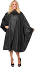 BLOOM CAPE Stylist Salon Cape, Water Resistant Silky Polyester Black on Black Etched Flower Print