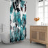 Emvency Aqua Shower Curtain - Blue Flower Floral Teal Pattern with Roses, Waterproof Polyester Fabric 72 x 72 inches