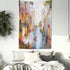 Ambesonne Venice Tapestry - Historical City Vintage Houses Water Canal Venice Italy Oil Painting, 40" X 60", Orange