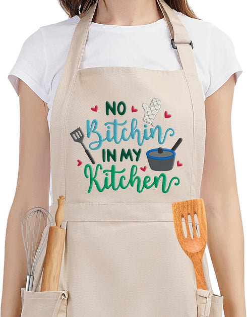 Fairy's Gift Funny Cooking Aprons for Women - Embroidered Cute Kitchen Apron for Baking, Gifts for Mom, Chef