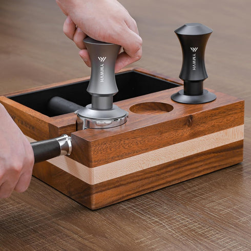 YMWVH 53.3mm Premium Barista Espresso Tamper, Silver with Dual Spring Loaded 100% Stainless Steel Base