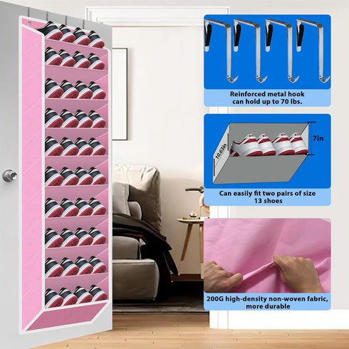 70 20-30-Pair 13 Over The Door Shoe Organizer, Pounds Large Capacity, shoe organizer, Heavy Duty-Extra Deep Pockets
