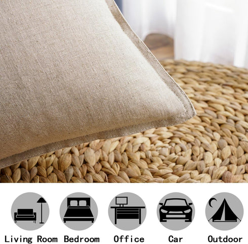 Jeanerlor Yellow Cotton Linen Decorative Lumbar Throw Pillow Case 12"x20" for Coffee Shop/Bar/Balcony (30 x 50cm)