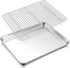 TeamFar Baking Sheet with Rack, 17.6 x 13 x 1 Inch Stainless Steel Cookie Sheet with Cooling Rack Set