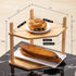 2Pcs 2-Tier Counter Expandable Bamboo Corner Shelf - Dish/Plate Organizer for Cabinet, Kitchen Shelf & Small Kitchen