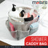 Masirs Mesh Shower Caddy Bag, Large Collapsible Organizer for Travel, Gym & Dorm, 9 Pocket (Grey)