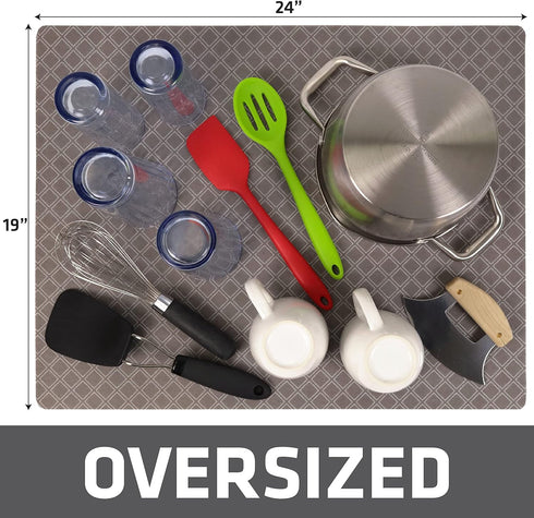 Drymate XL Dish Drying Mat, Oversized (19”x24”), Waterproof & Slip-Resistant for Kitchen Counter