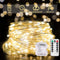 suddus 33ft 100 LED Outdoor String Lights, Warm White Fairy Lights Battery Operated with Remote for Bedroom, Dorm,