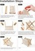 14L 10W Mkono Macrame Magazine Rack Boho Storage Holder Standing Basket for Books, Newspapers, Swaddle Blanket, Dorm
