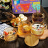4pcs 14oz Set Ollieroo Coffee Cups,Vintage Coffee Mugs, Overnight Oats Containers with Lids and Spoons, Coffee Glasses