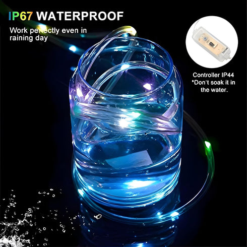 40FT 120 18 ANJAYLIA LED Color Changing Rope Lights, Colors Outdoor String Lights with Plug & Remote, Led Rope Lights