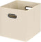 Black Foldable Storage Cubes Bins, Fabric Storage Box Organizer with Dual Handles for Home Organizer (Creamy-White)